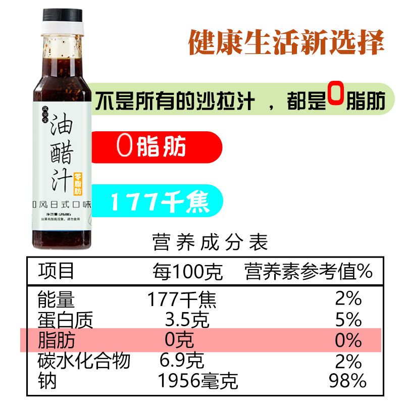 54281-0脂肪脱无低脂油醋汁丘比日式沙拉汁水果蔬菜轻食低卡无蔗糖轻食-详情图