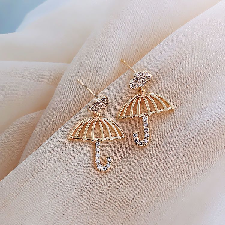 Umbrella earrings 925 silver needle earrings female simple  new trendy small earrings net red earrings jewelry temperament
