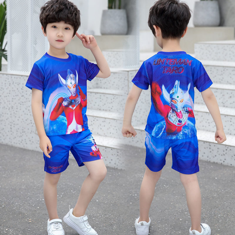 Children's boy suit handsome Altman clothes baby children's clothing short-sleeved two-piece suit boy summer 2023 new