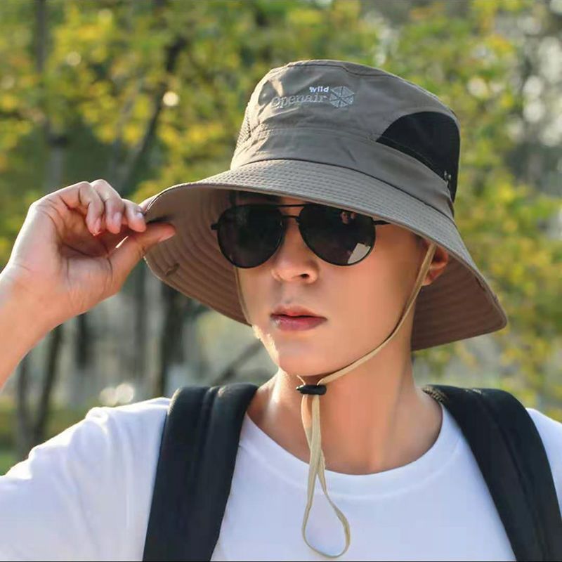 Summer hat men's sunscreen hat new fashion outdoor mountaineering hat boy thin section UV protection fishing hat
