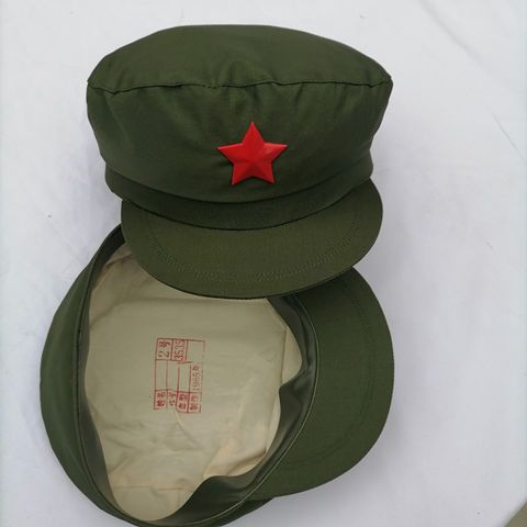 男款65式军绿色解放帽的确良红卫兵老式军帽军迷聚会纪念平顶帽子【2