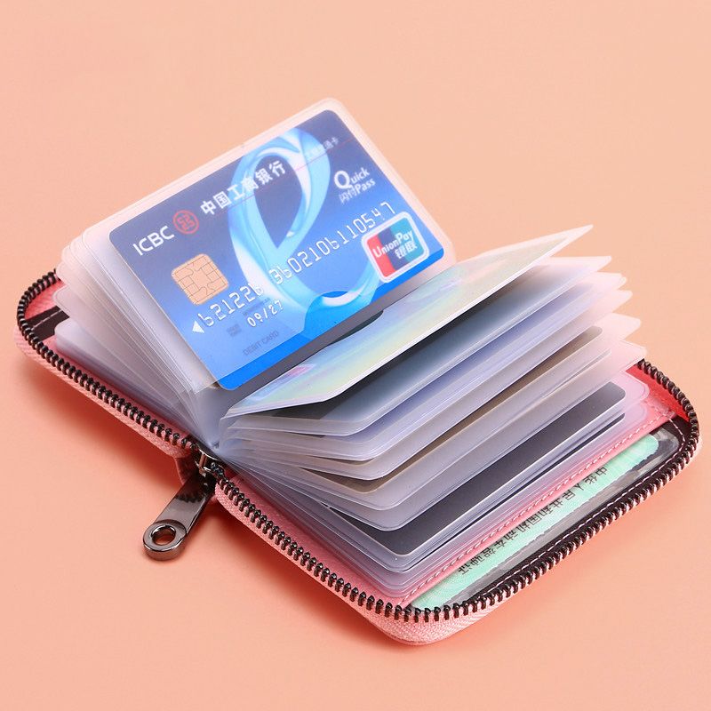 Real soft leather card bag women's anti-degaussing document bit large-capacity driver's license set multi-card card bag wallet all-in-one bag