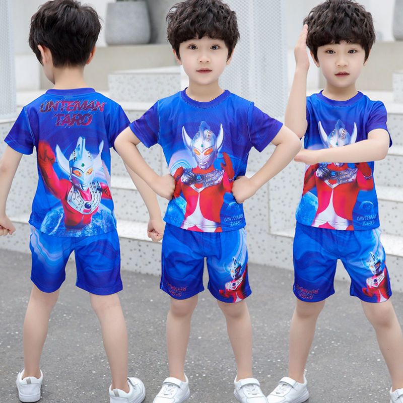Children's boy suit handsome Altman clothes baby children's clothing short-sleeved two-piece suit boy summer 2023 new