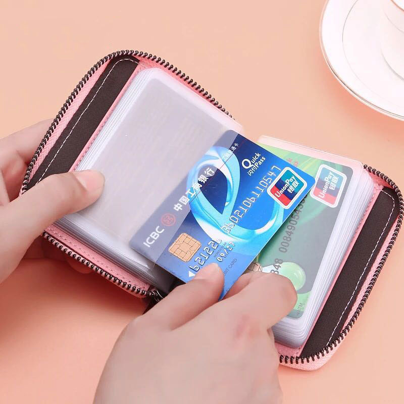 Real soft leather card bag women's anti-degaussing document bit large-capacity driver's license set multi-card card bag wallet all-in-one bag