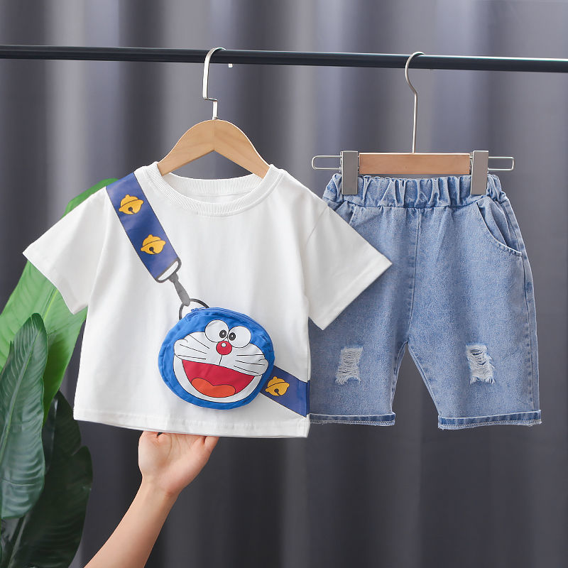寶寶夏裝薄款可愛2兒童衣服夏季童裝嬰兒洋氣時髦1歲男童短袖套裝