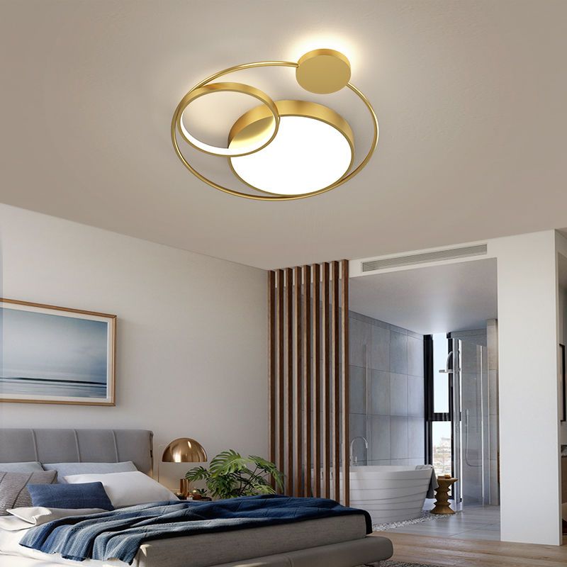 卧室灯吸顶灯圆形现代简约led书房间灯创意个性大气家用北欧灯具