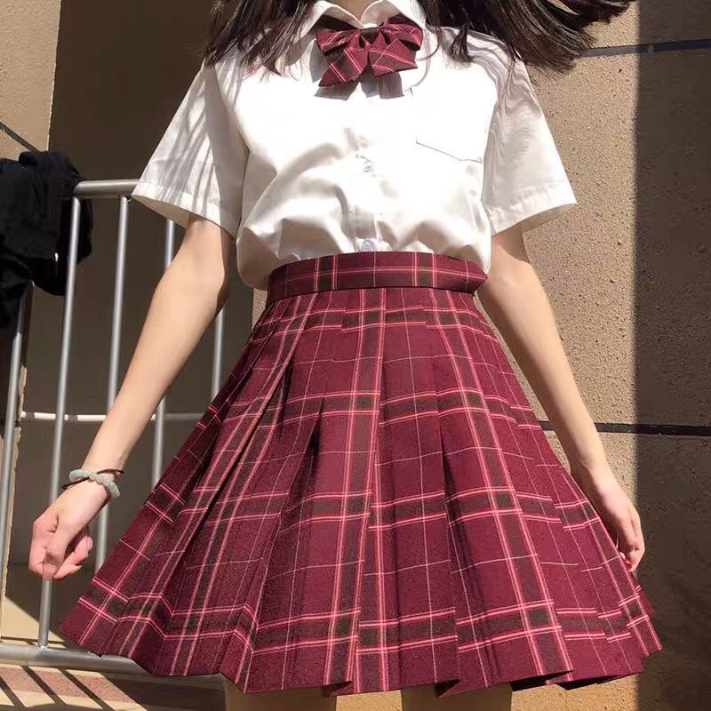 Japanese Collection genuine JK uniform full set pleated skirt fashion women's summer short skirt shirt college school uniform