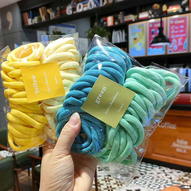 54292-【50条袋装】无缝发绳高弹力发圈布艺扎头发饰女孩基础儿童头饰-详情图