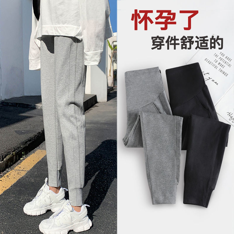 米度麗孕婦褲子春秋款外穿運動褲秋冬季寬鬆休閒打底衛褲秋裝冬裝