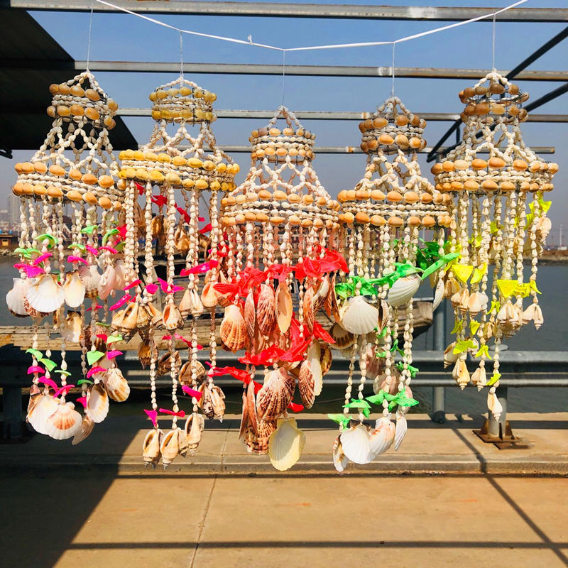 天然海螺贝壳手工制作成品创意风铃挂饰旅游区纪念品旅游景点礼品