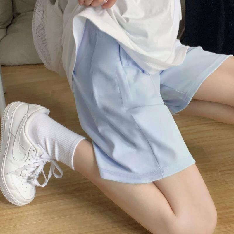 Sports shorts women's trendy summer new Korean version loose large size slim wide-leg pants students all-match casual five-point pants