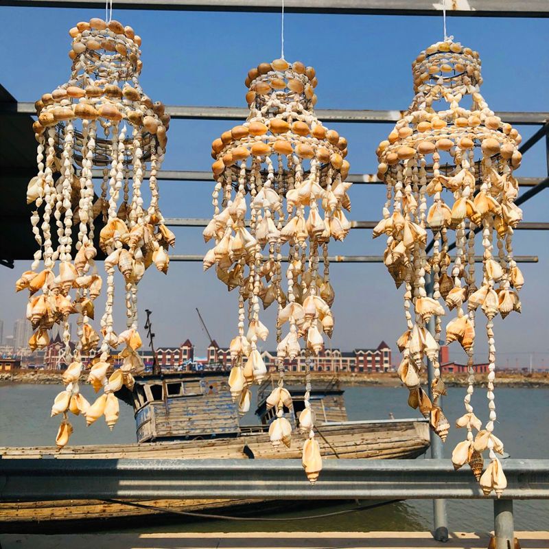 天然海螺贝壳手工制作成品创意风铃挂饰旅游区纪念品旅游景点礼品
