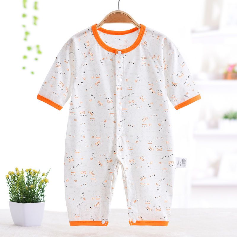 Baby jumpsuit summer thin section romper male and female baby cotton boneless pajamas newborn crawling clothes monk air-conditioning clothes