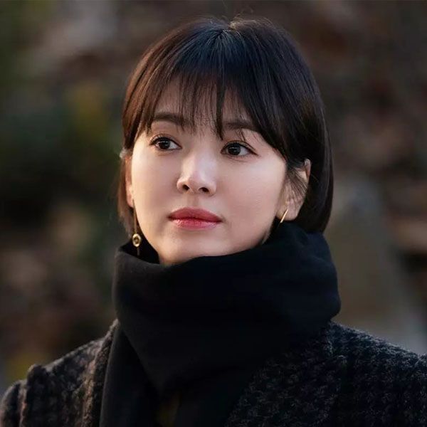 假发女短发真人发丝自然全头套宋慧乔同款中长发锁骨发网红假发套