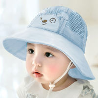 儿童帽子夏季防晒遮阳盆帽男女宝宝帽子1-3岁小孩防飞沫渔夫帽1