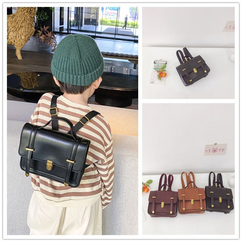 Trendy children's schoolbag, children's westernized backpack, baby's out personalized backpack, boys and girls' retro westernized briefcase