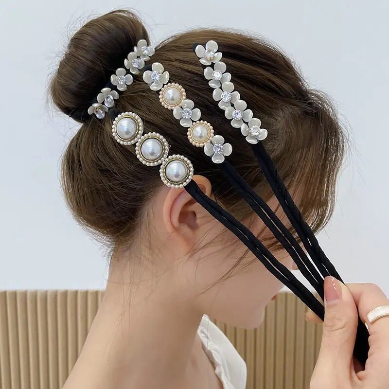 Super fairy pearl hair device shell flower fluffy ball head Korean flower bud head shape female lazy hair artifact