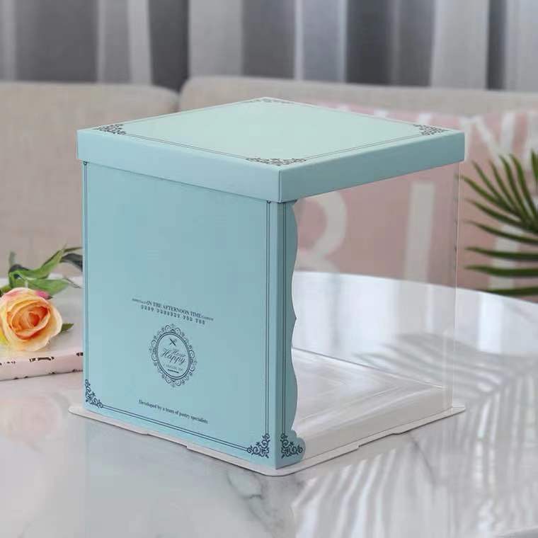 高档方形生日蛋糕盒子批发一次性6寸8寸10寸12寸半透明烘焙包装盒 11月30日发完 虎窝拼