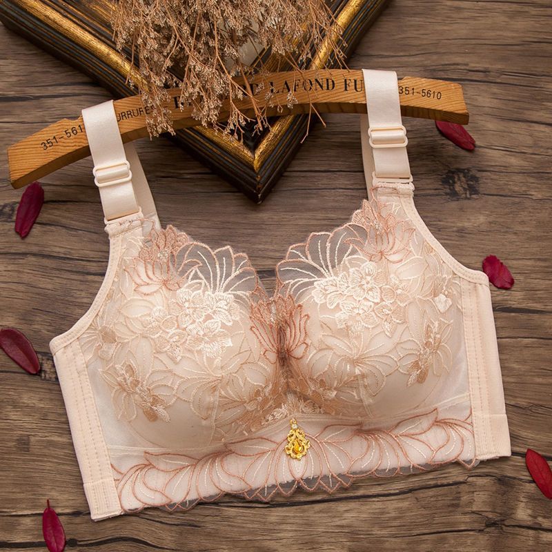 Underwear women's small chest push-up push-up without steel ring adjustable anti-sagging sexy lace beauty back pair breast bra