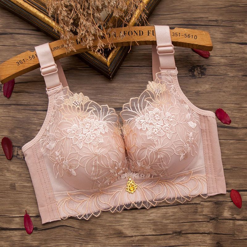 Underwear women's new small chest gathered no steel ring sexy lace beautiful back with auxiliary milk adjustable anti-sagging bra