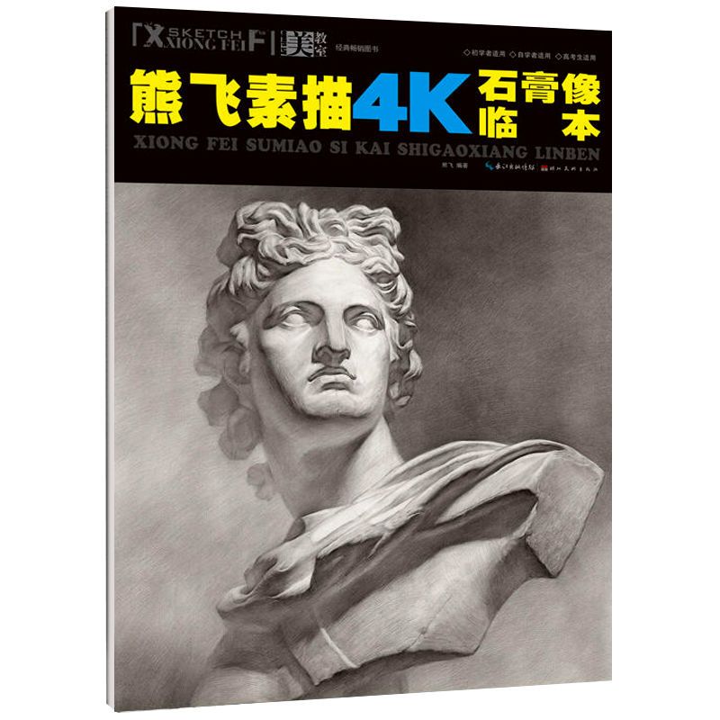 熊飞素描4k石膏像临本 素描石膏头像五官临摹范本详细步骤解析