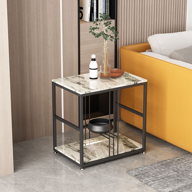 岩板边几沙发边柜侧边柜轻奢创意迷你小桌子小茶几角几边桌边角 多多榜