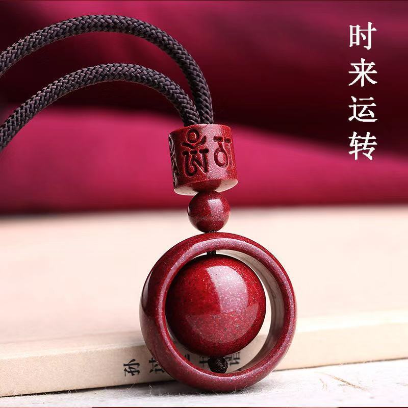 假一赔十正品天然朱砂吊坠时来运转情侣款项链紫金砂男女挂件