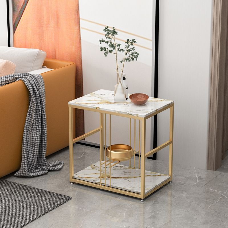 岩板边几沙发边柜侧边柜轻奢创意迷你小桌子小茶几角几边桌边角 多多榜