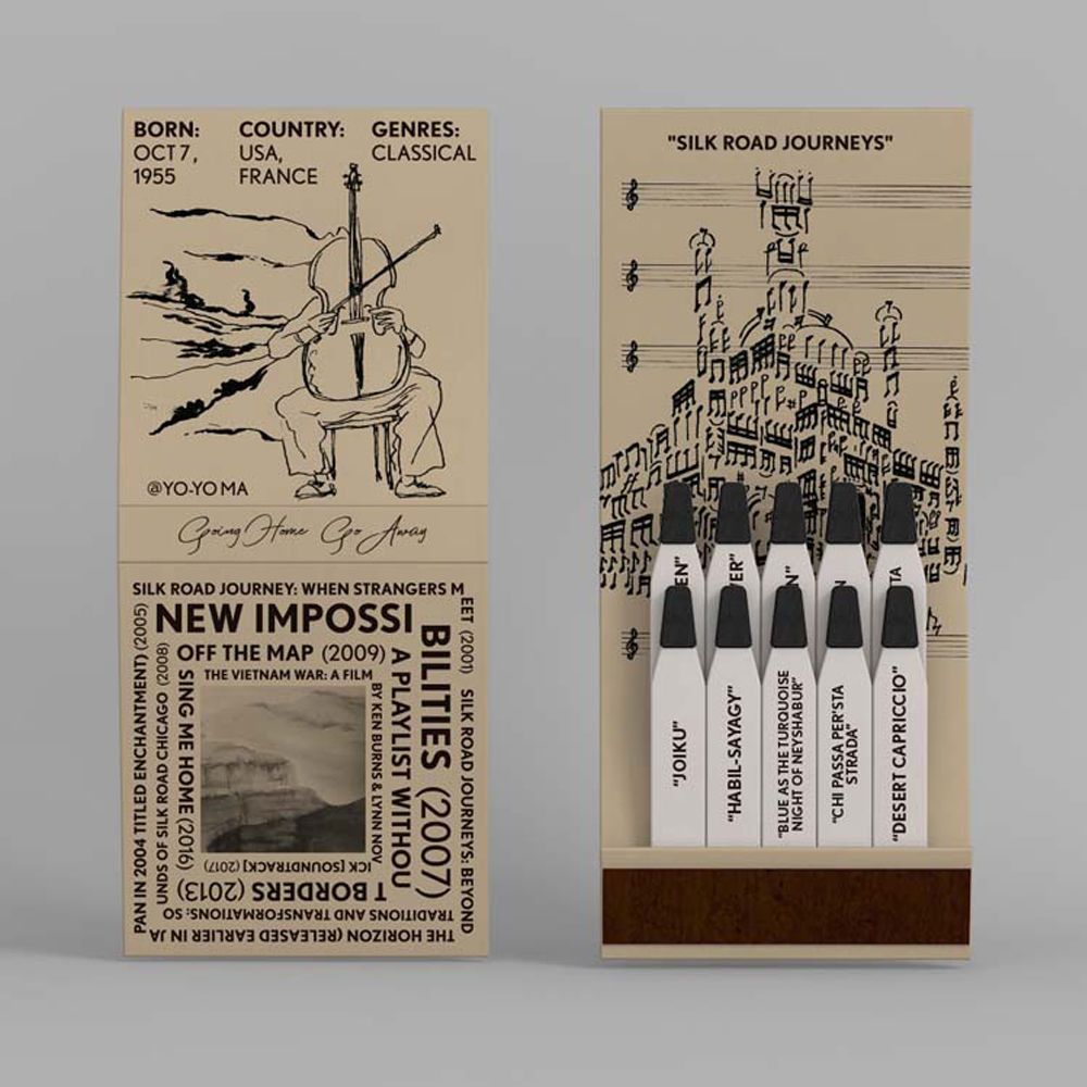 Book-style Matches Old-fashioned Personalized Design Artistic Creative Gift Tribute To Yo-Yo Ma_voghion.com