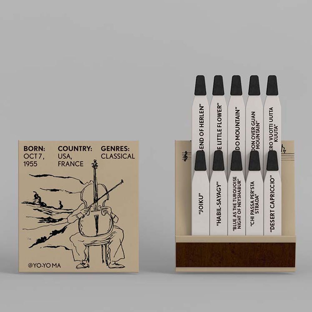 Book-style Matches Old-fashioned Personalized Design Artistic Creative Gift Tribute To Yo-Yo Ma_voghion.com