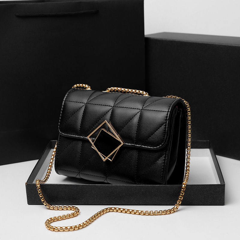 High-end rhombus chain bag for women 2023 new style small fragrance versatile internet celebrity niche single shoulder crossbody bag for women