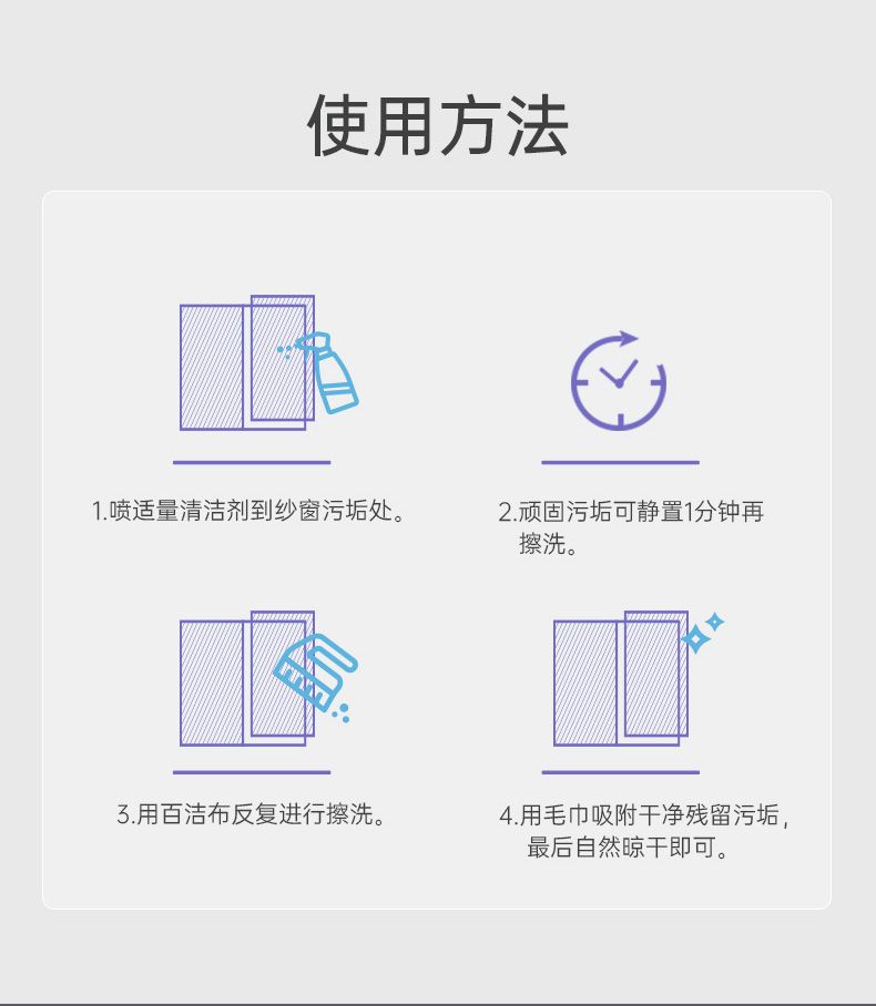 【免拆洗】纱窗清洁剂强力去油污清理纱窗灰尘厨房纱窗清洗喷雾剂