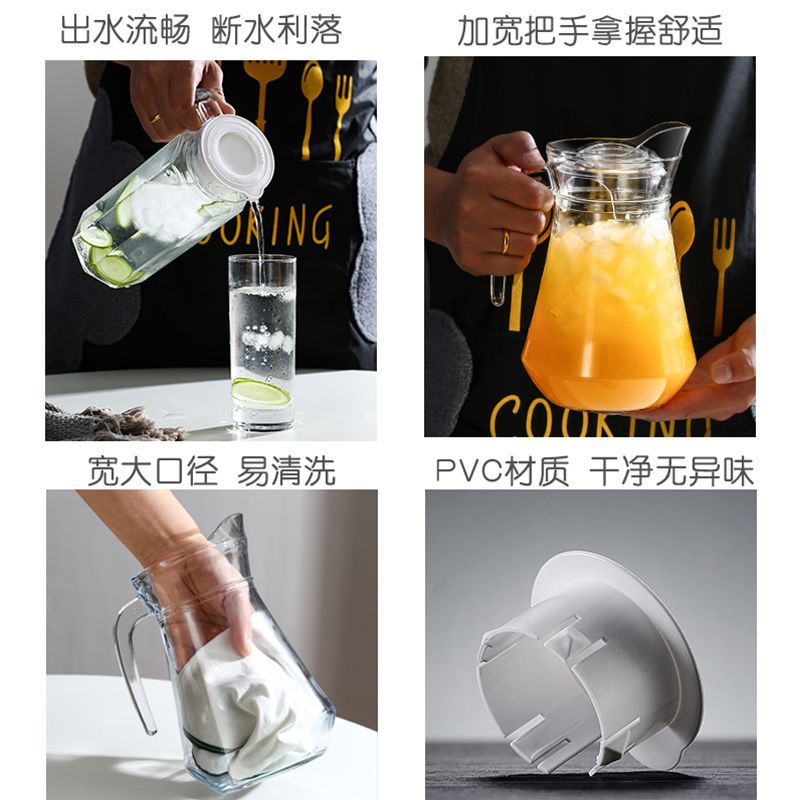 青苹果玻璃冷水壶瓶大容量泡茶壶防爆家用耐热高温凉白开水杯套装
