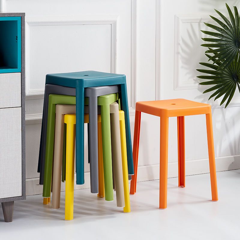 家用塑料凳子加厚方凳北欧简约餐凳客厅高凳现代创意可摞叠网红凳