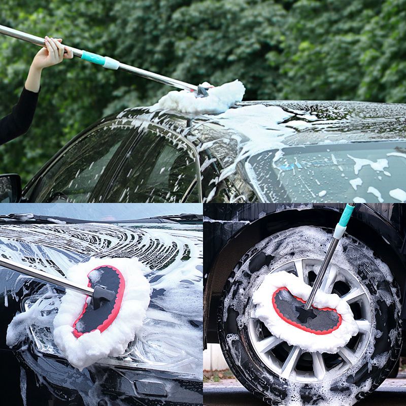 洗车拖把汽车软毛刷子擦车不伤车刷车专用伸缩长柄清洗工具非纯棉