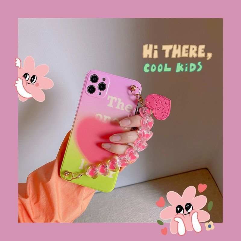 Ins韩风渲染爱心链条12promax苹果11手机壳x Xs硅胶xr女7 8plus软 10月4日发完 虎窝拼