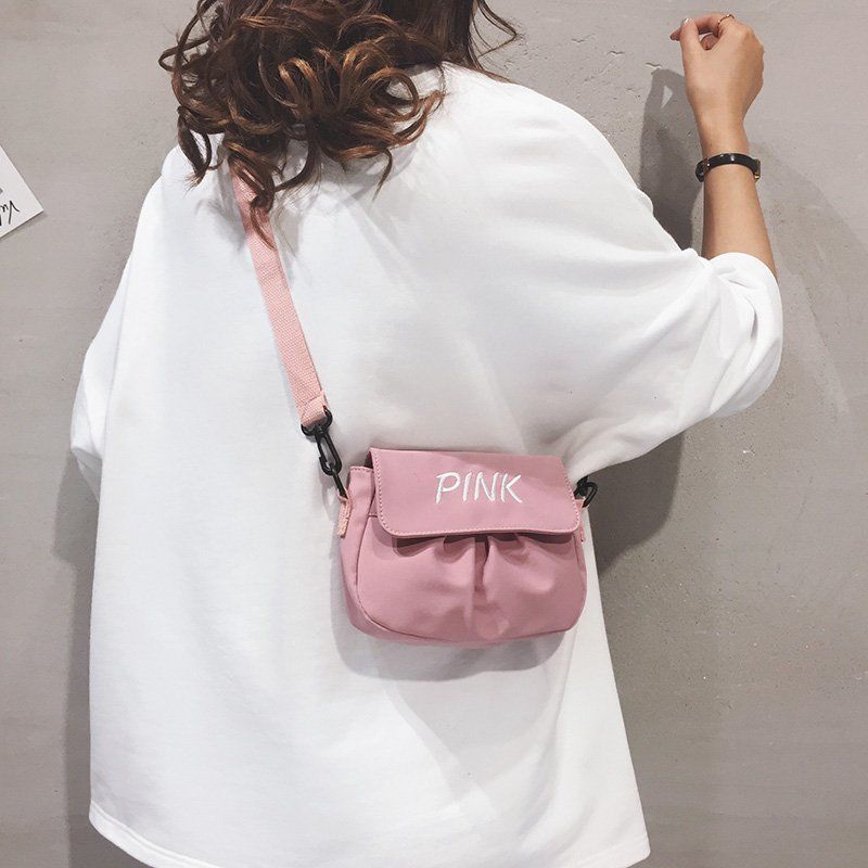 Canvas bag women 2021 new Korean version of Harajuku cute shoulder bag ins all-match casual girls Messenger small bag