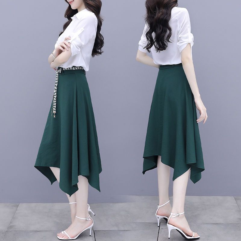 时尚套装裙21年夏季新款衬衫连衣裙气质港风两件套洋气减龄裙装 拼多多超惠优惠商城 大额商品优惠券 超高商品折扣