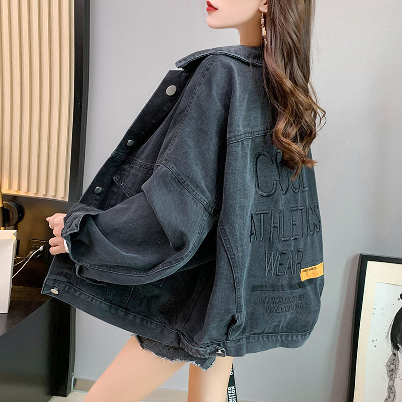 Denim jacket female net red trend short style loose all-match 2022 spring and autumn western style new denim jacket women's top