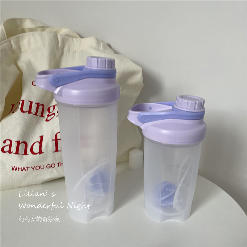 莉莉安啵啵葡萄紫杯子女学生韩版可爱高颜值塑料水杯蛋白粉摇摇杯