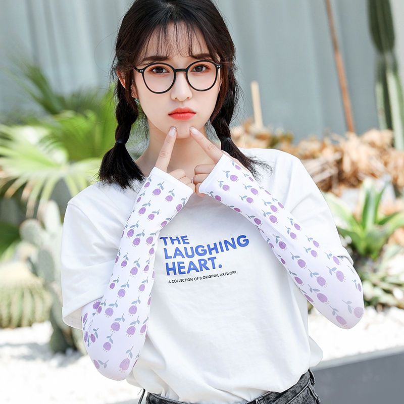 Ice sleeve female ins sunscreen arm sleeve summer cute net red student Korean version of the all-match anti-ultraviolet ice silk sleeve female
