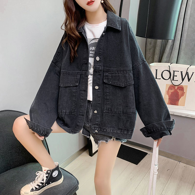 Denim jacket female net red trend short style loose all-match 2022 spring and autumn western style new denim jacket women's top
