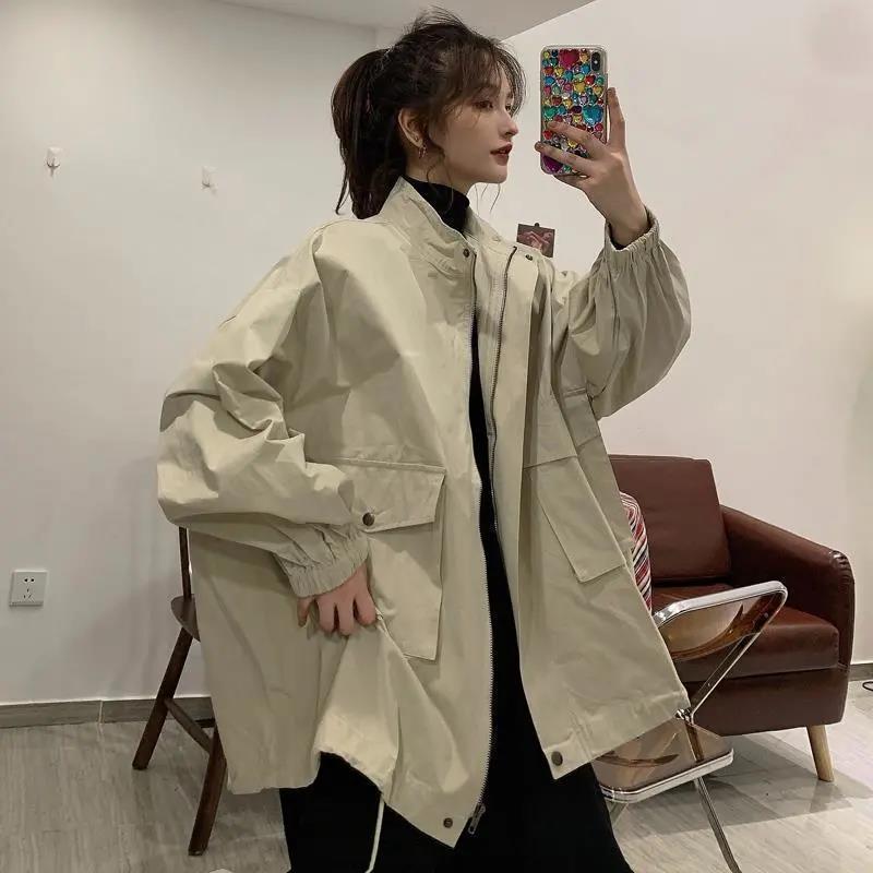 Work jacket women's Korean style spring and autumn new solid color baseball uniform casual loose jacket jacket women's versatile style
