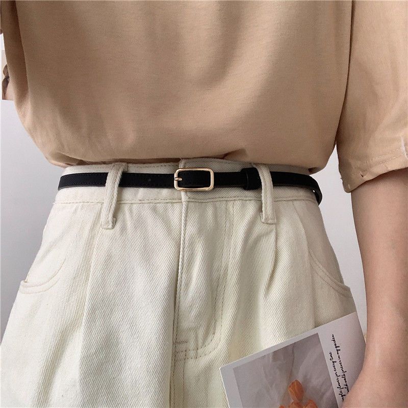 Korean retro small belt for women, simple and versatile, casual decoration, dress, suit, jeans, thin belt