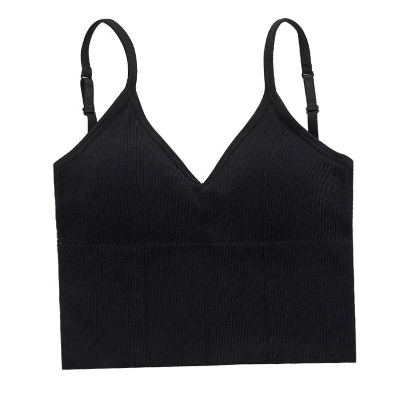 Beautiful back bra integrated no steel ring gathered small chest sports underwear women's new small camisole female student Korean version