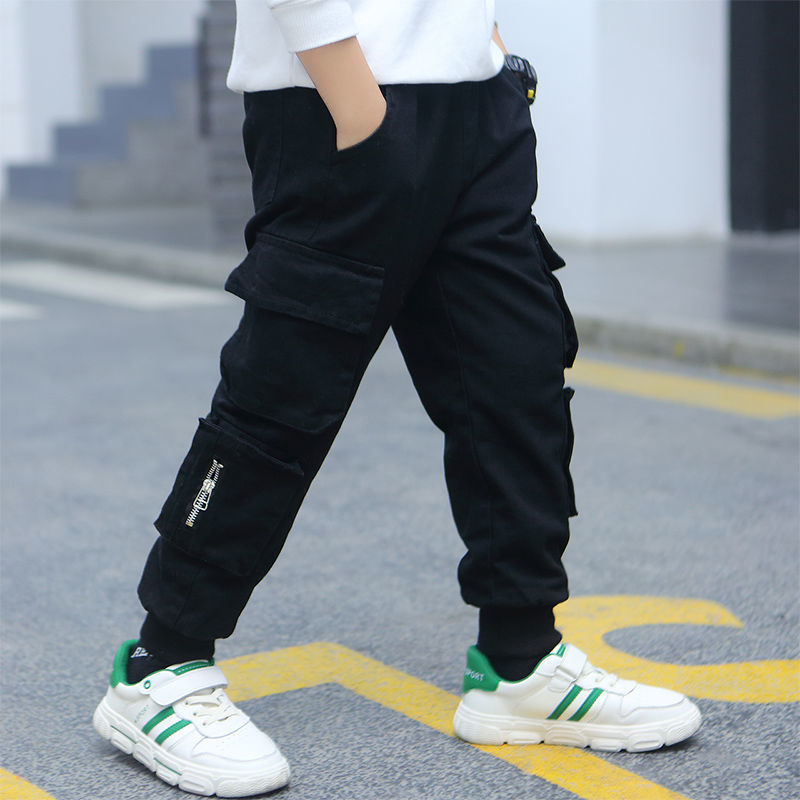 Boys' trousers are handsome and fashionable in  new trend big children's spring and autumn fashion all-match children's overalls