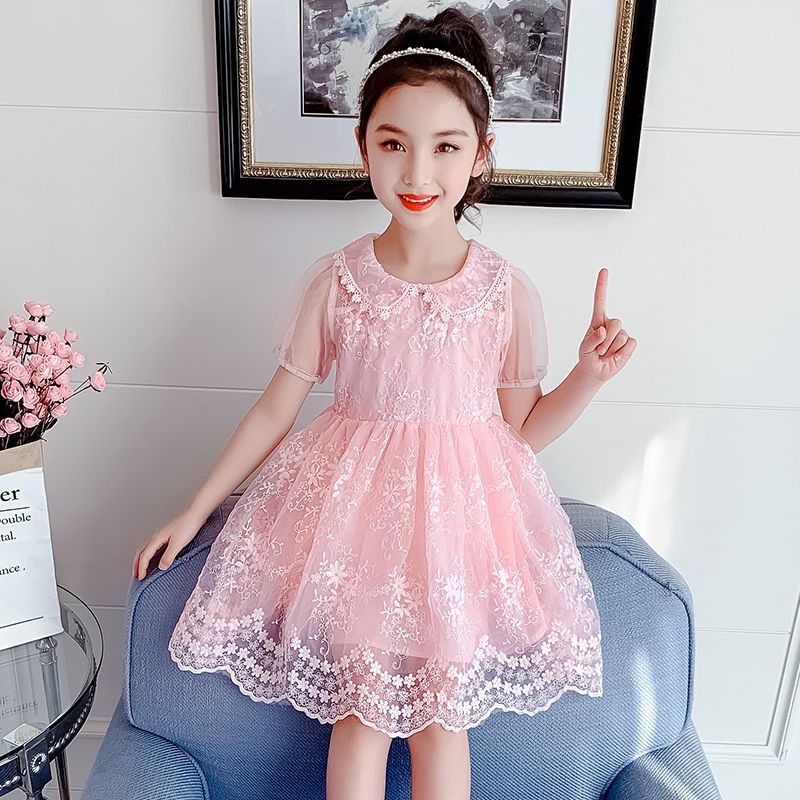 女童裙子夏2023年夏季大兒童夏裝連衣裙網紅洋氣蕾絲超仙氣公主裙