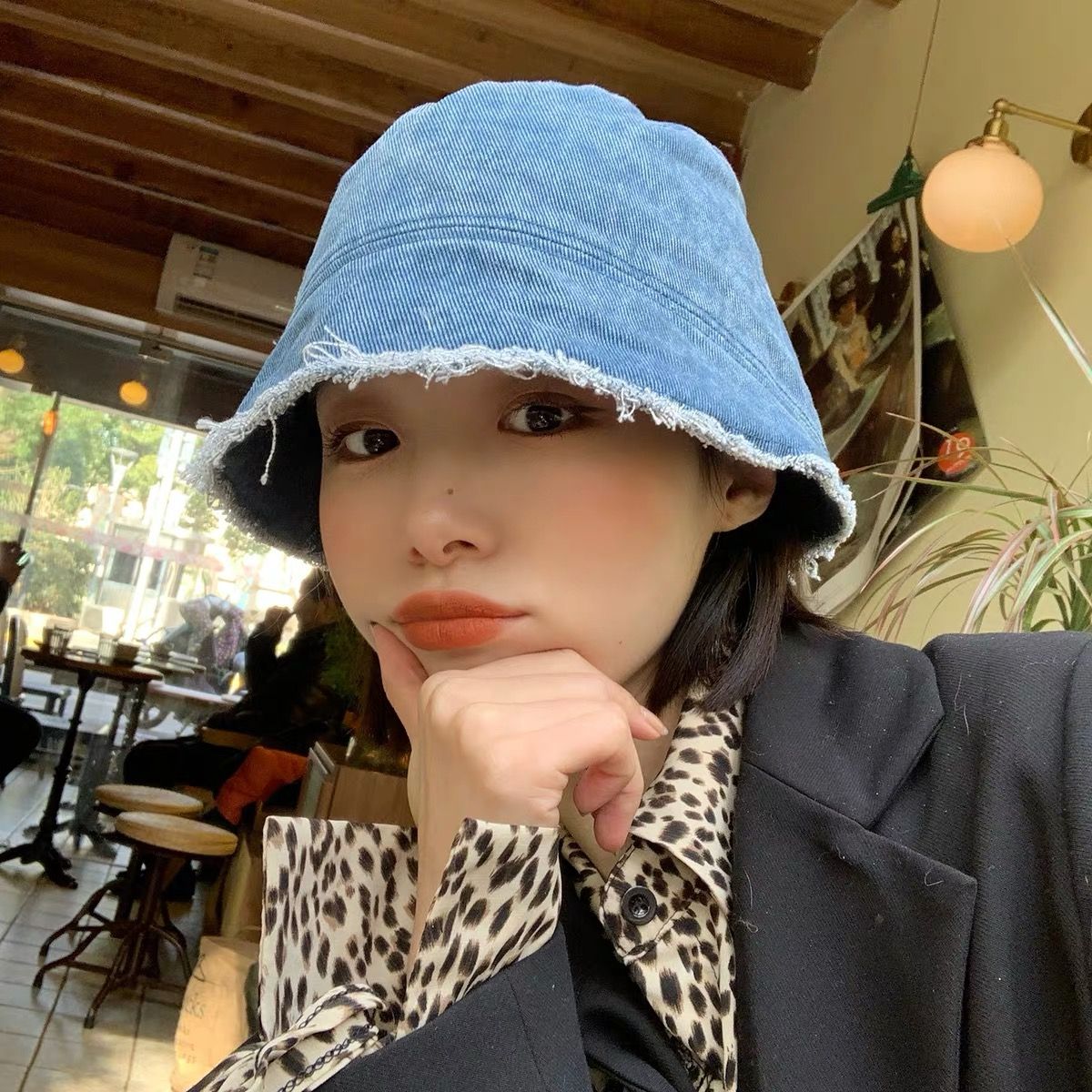 Cowboy hat women's new all-match ins Korean fisherman hat trendy Japanese style bucket hat sunscreen sunshade spring and summer