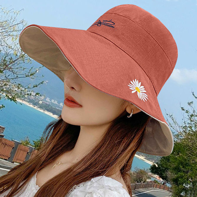 帽子女新款百搭夏季太阳帽防晒紫外线遮阳遮脸渔夫帽洋气韩版潮流