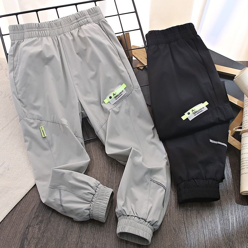 Boys' pants summer thin sports quick drying pants  new children's casual anti mosquito Pants Boys' solid color pants